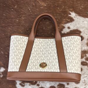 Michael Kors Brown and Cream Tote Bag